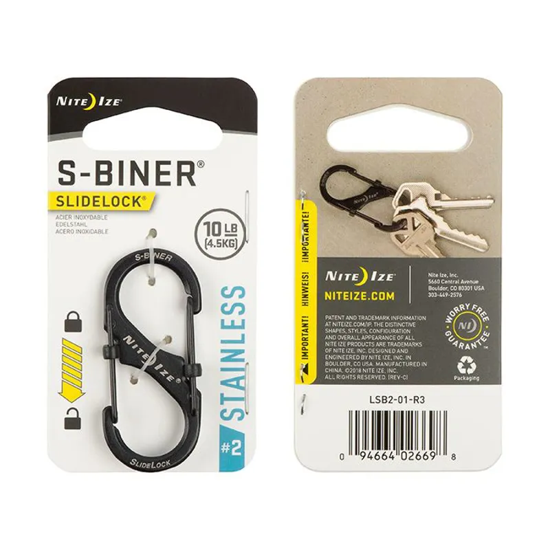 Nite Ize S-Biner Slide Lock Black Steel 2